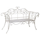 Panchina da Giardino in Metallo 143x51H92cm Viareggio Crema