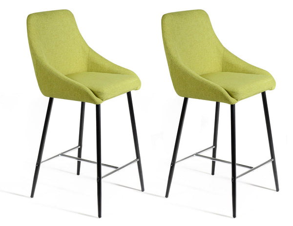 sconto Set 2 Sgabelli 46x49x97 cm in Tessuto Ray Verde Chiaro