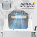 Lettiera Chiusa per Gatti a 2 Porte 60,4x40,4x41,8 cm Vaschetta in Acciaio Inox Bianco   