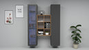 Parete Attrezzata Soggiorno 140x30x180 cm Maruska n°16 Grigio Antracite Opaco