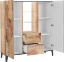 Credenza 2 Ante + 2 Cassetti 120x40x132,5 cm Sunrise Acero Pereira e Ardesia