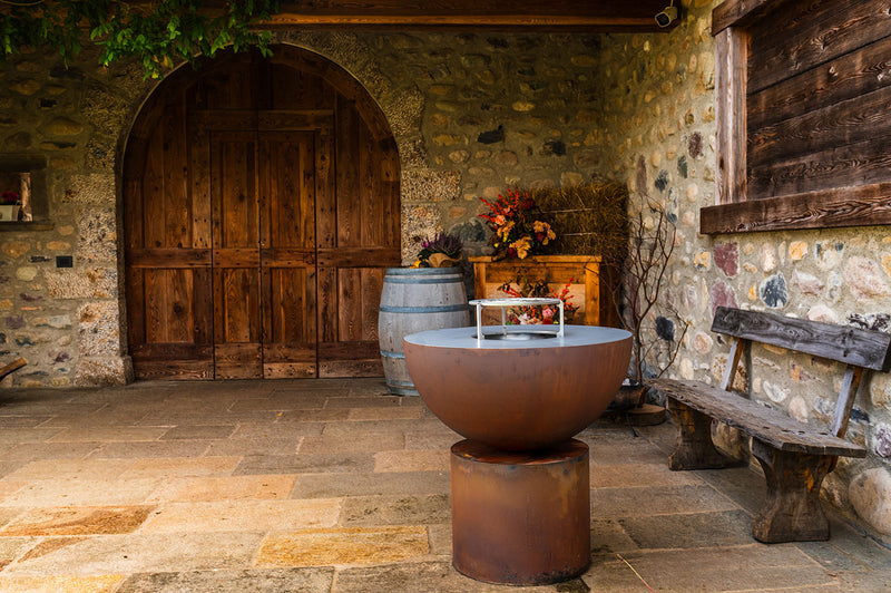 Barbecue a Legna Ø60x71 cm Primula in Acciaio Nero Alta Temperatura