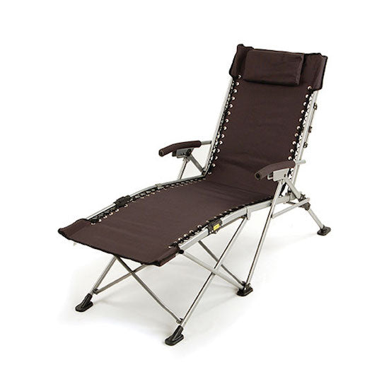 Poltrona Sdraio da Campeggio Reclinabile e Pieghevole in Poliestere con Cuscino Taddei Easy Relax Nera