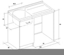Lavatoio e Coprilavatrice 109x60x89cm Asse in Termoplastico Montegrappa Edilla Bianco Sinistro