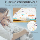 Altalena per Bambini 6-36 Mesi 70x45x160 cm in Legno e Cotone Grigio