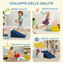Set 8 Costruzioni Morbide per Bambini 0-3 Anni in Velluto e Schiuma PU Blu      