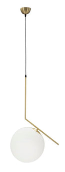 Lampadario Glamy 50x30x100 cm in Ferro e Vetro Bianco e Oro