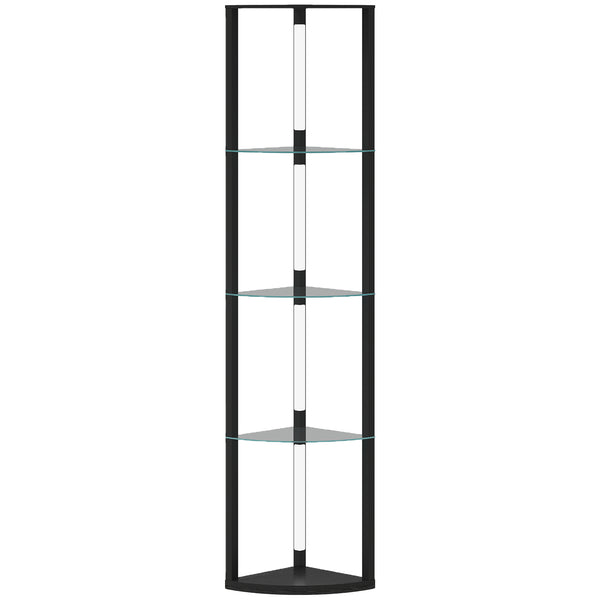 sconto Lampada da Terra con 5 Ripiani e Luce LED 3 Livelli di Luminosità e Interruttore a Pedale Nero