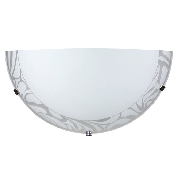 sconto Applique 1xE27 Crochets Chrome Plaque Verre Blanc Décoré E-Energy Amalia