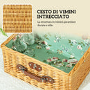 Cesta Valigetta da Pic Nic per 2 Persone 15 Pezzi in Vimini Marrone  