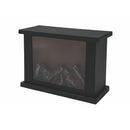 Camino Decorativo 27,5x11,5x20 cm in Plastica Nero