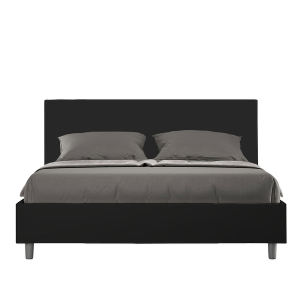 prezzo Letto Matrimoniale Giroletto con Alzata Comoda Imbottito in Similpelle Adele Nero Varie Misure