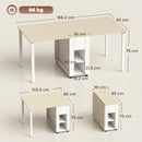 Tavolo Pieghevole per 6 Persone 168,2x85x73 cm con 2 Cassetti e 4 Ripiani in MDF e Legno di Pino Bianco      