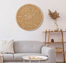 Orologio da Muro Boho Ø 60x4,5 cm in Rattan
