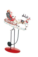 Statuina Babbo Natale con Slitta 32 cm in Metallo