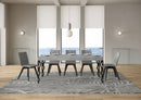 Tavolo Allungabile 130-390x90x77 cm Karamay Premium Cemento Telaio Antracite 