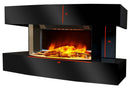 Camino Elettrico da Parete Effetto Fiamma 2000W CheminArte Lounge Medium Nero