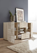 Mobile Buffet 2 Ante 2 Cassetti 180x42x84 cm in Legno TFT Blossom Rovere Samoa
