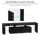 Mobile TV 160x35x45 cm Max 65” in MDF e Vetro Nero