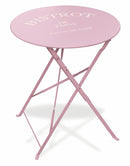 Set Tavolino e 2 Sedie Pieghevoli da Giardino in Metallo Soriani Bistrot Rosa