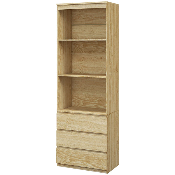 online Mobile Libreria con 3 Ripiani e 3 Cassetti 60x35x180 cm in Legno Rovere