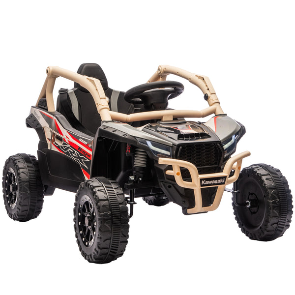 Macchina Elettrica per Bambini 3-5 Anni 12V con Licenza Kawasaki Doppio Motore Telecomando e Musica Giallo prezzo
