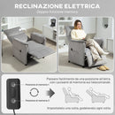 Poltrona Reclinabile Elettrica con Telecomando 80x83x104 cm in Tessuto Effetto Velluto Grigio   
