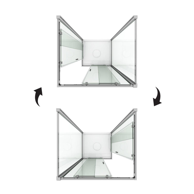 Box Doccia Rettangolare 3 Lati 2 Ante Scorrevoli In Cristallo H185 Fosterberg Vejle Trio