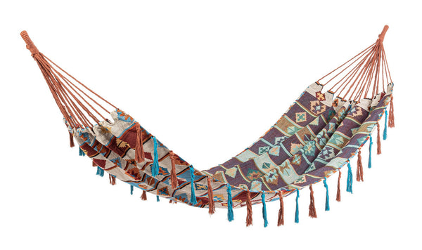 Amaca da Giardino 200x96 cm in Poli-Cotone Santander Azzurro-Beige sconto