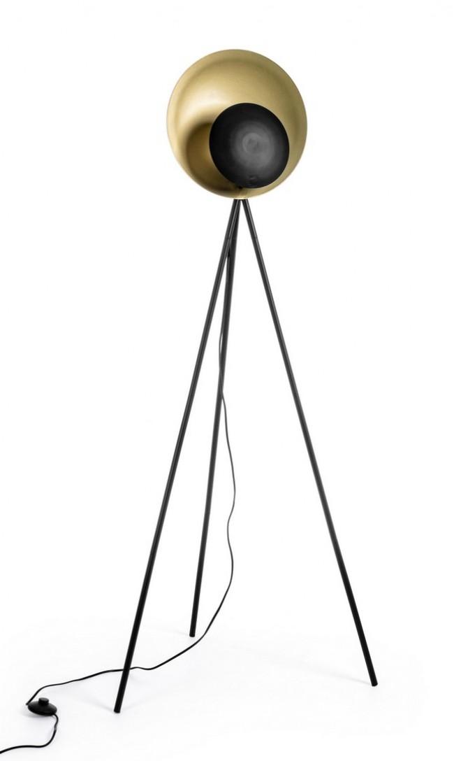 Lampada da Terra Piantana 87x56x155 cm E27 con Treppiede Nero e Oro