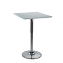 Tavolino Alto da Bar quadrato 60x60x70,5/91,5 cm Regolabile in Altezza Lima Grigio