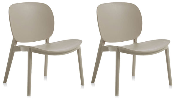online Lot de 2 Chaises 58x48,5x71 cm en Polypropylène Sable