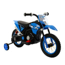 Moto Elettrica per Bambini 6V Minicross Blu