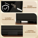 Scarpiera con Specchio 82x30x168 cm 4 Cassetti Ribalta e Armadietto 2 Ante in MDF Nero      