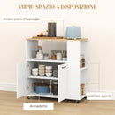 Carrello da Cucina con Armadietto e Ripiani Scaffale Portaspezie 75x40x80,5 cm color Rovere e Bianco  