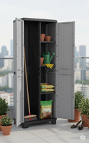 Armadio Portascope da Esterno 3 Ripiani 68x39x173H cm in Plastica Keter Stilo Grigio