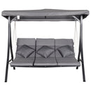 Dondolo 3 Posti da Giardino 200 x 115 x 168 cm  Sling Grigio