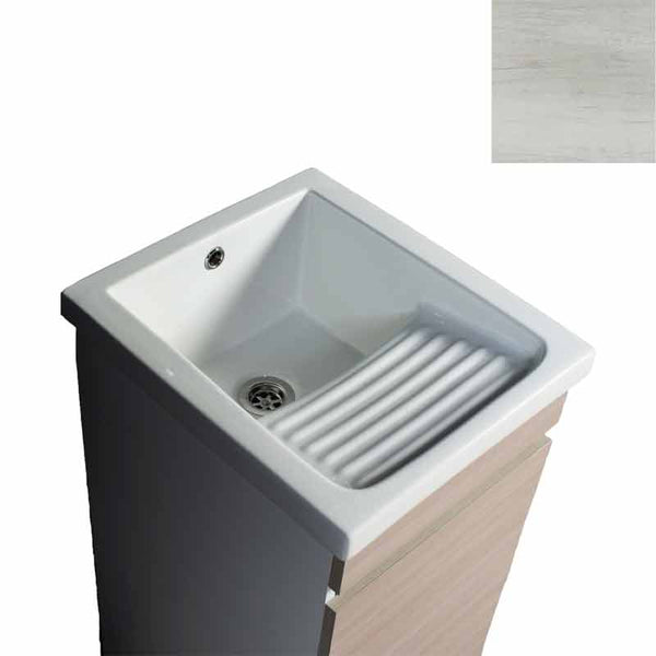 Mobile Lavatoio in Ceramica 1 Anta e Strofinatoio Integrato 45x50x86A cm Olmo Bianco online