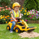 Ruspa Cavalcabile per Bambini 1-4 Anni 95x29x41 cm con Rullo Compressore Sollevabile Clacson e Vano Sotto Sedile in PP Giallo      