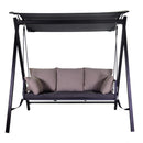 Dondolo 3 Posti da Giardino 209x133x196 cm in Metallo Delaware Nero