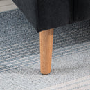 Divano 2 Posti Moderno in Stile Nordico 145x76x88 cm con Schienale Trapuntato in Tessuto Grigio