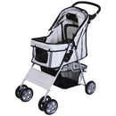 Passeggino per Canii Pieghevole Grigio 75x45x97 cm 