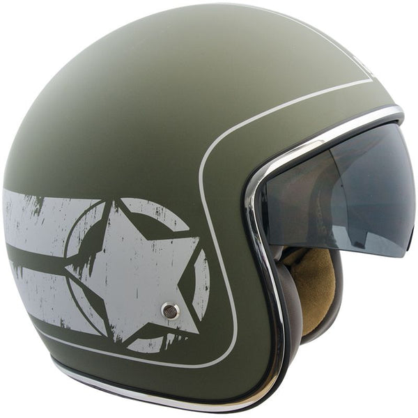 sconto Casque Jet pour Scooter CGM Savana 133L Masque Intérieur Vert Mat