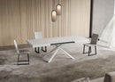 Tavolo Allungabile 120-224x90x74 cm Niket Bianco Frassino Gambe Bianche