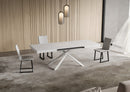 Tavolo Allungabile 140-224x80x74 cm Niket Bianco Frassino Gambe Bianche