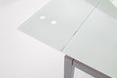 Tavolo Allungabile in Metallo 110/170x70x76cm TFT Glass Bianco Grigio