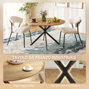 Tavolo da Pranzo Rotondo Stile Industriale Ø120x75 cm con Gambe a Croce in Acciaio Colore Quercia      
