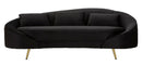 Divano 3 Posti Oslo con Cuscini Nero 185x84x68 cm in Eucalipto e Spugna e Poliestere e Metallo      