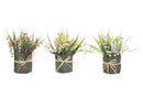 Set 3 Piantine Mughetto Artificiale con Vaso H 27,5 cm 