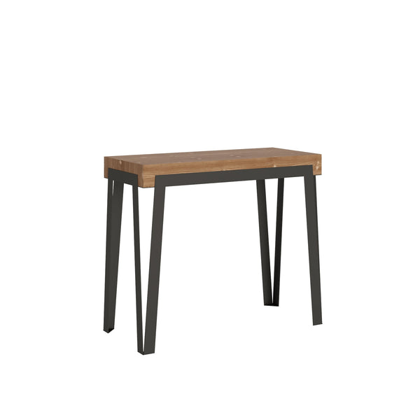 online Console d'Extérieur Extensible en Bois et Fer H77x40x90/300cm Itamoby Dalia Epicéa Tinto Pliante
